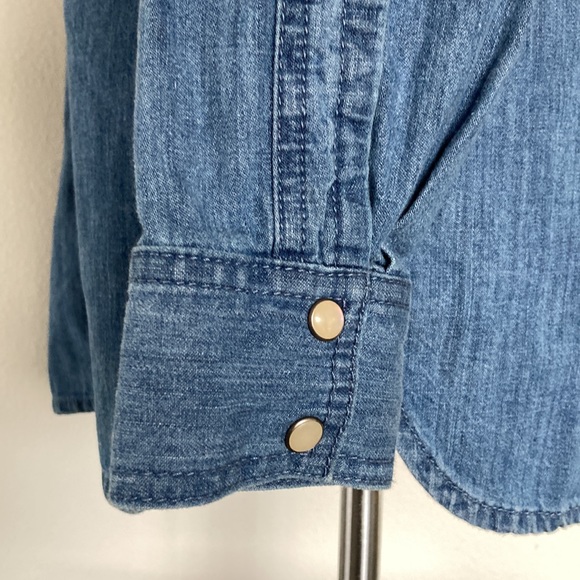 J.Jill, classic denim pearl snap, 100% cotton, XS - Picture 6 of 15